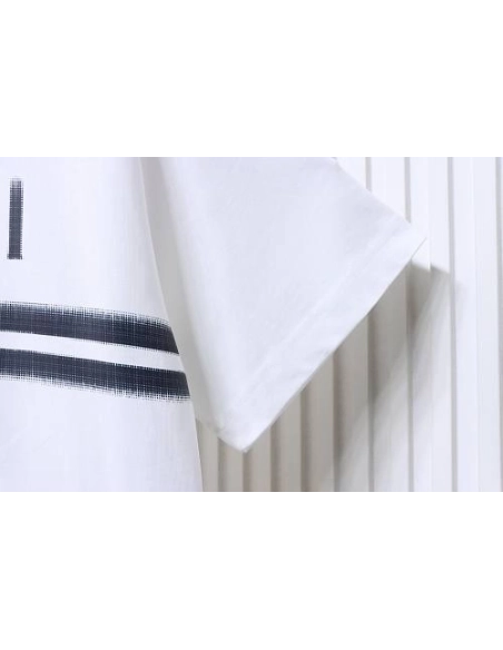 Gucci Black and White Gradient Belt Print T-shirt White,Gucci T-shirts,T-Shirts,CLOTHES