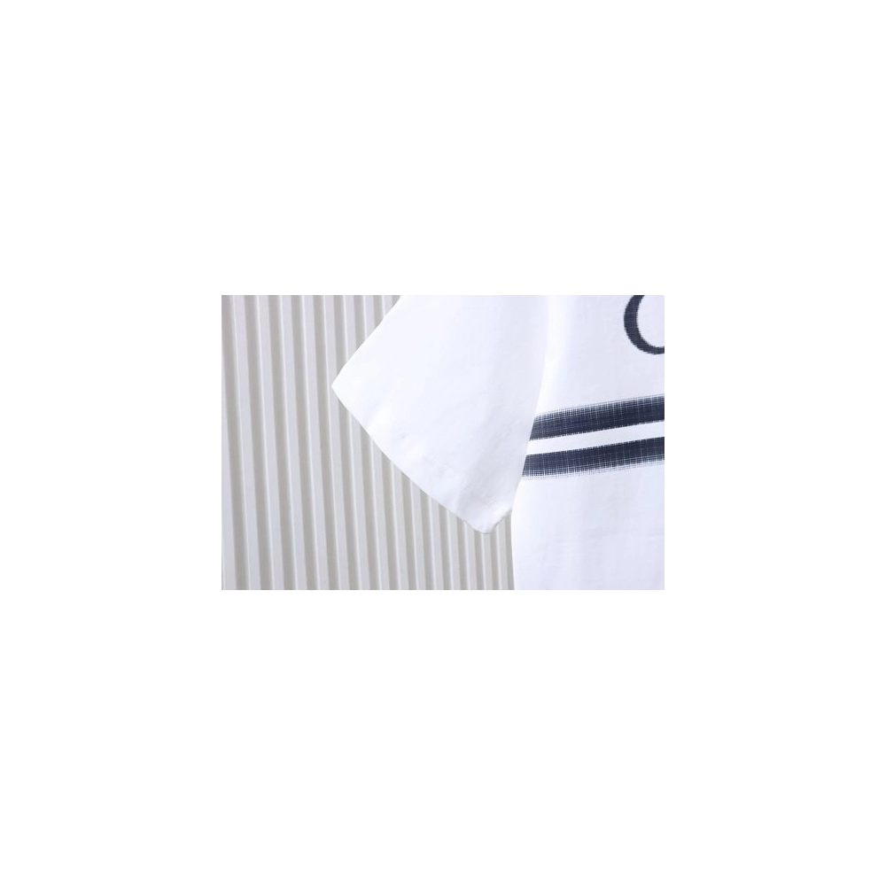 Gucci Black and White Gradient Belt Print T-shirt White,Gucci T-shirts,T-Shirts,CLOTHES
