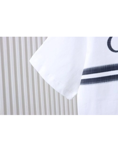 Gucci Black and White Gradient Belt Print T-shirt White,Gucci T-shirts,T-Shirts,CLOTHES
