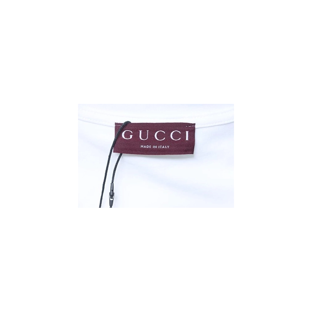 Gucci Interlocking Bridle Motif Letter Embroidery T-shirt White,Gucci T-shirts,T-Shirts,CLOTHES