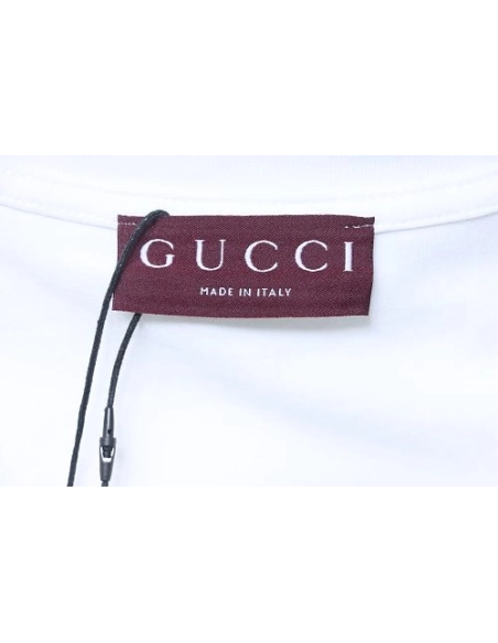 Gucci Interlocking Bridle Motif Letter Embroidery T-shirt White,Gucci T-shirts,T-Shirts,CLOTHES