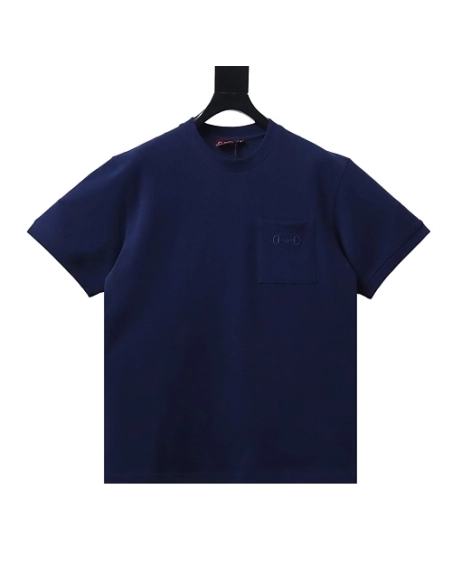 Gucci Pocket Horsebit Embroidered T-Shirt Dark blue,Gucci T-shirts,T-Shirts,CLOTHES