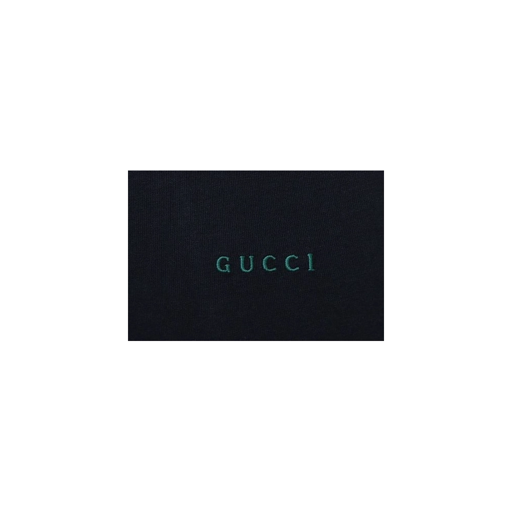 Gucci Red and Green Ribbed Crew-Neck T-Shirt Black,Gucci T-shirts,T-Shirts,CLOTHES