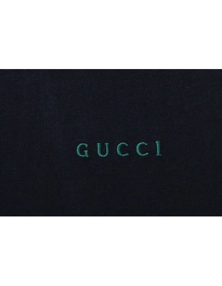 Gucci Red and Green Ribbed Crew-Neck T-Shirt Black,Gucci T-shirts,T-Shirts,CLOTHES