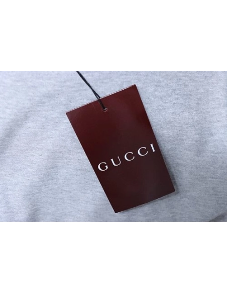 Gucci Red and Green Ribbed Crew-Neck T-Shirt Gray,Gucci T-shirts,T-Shirts,CLOTHES