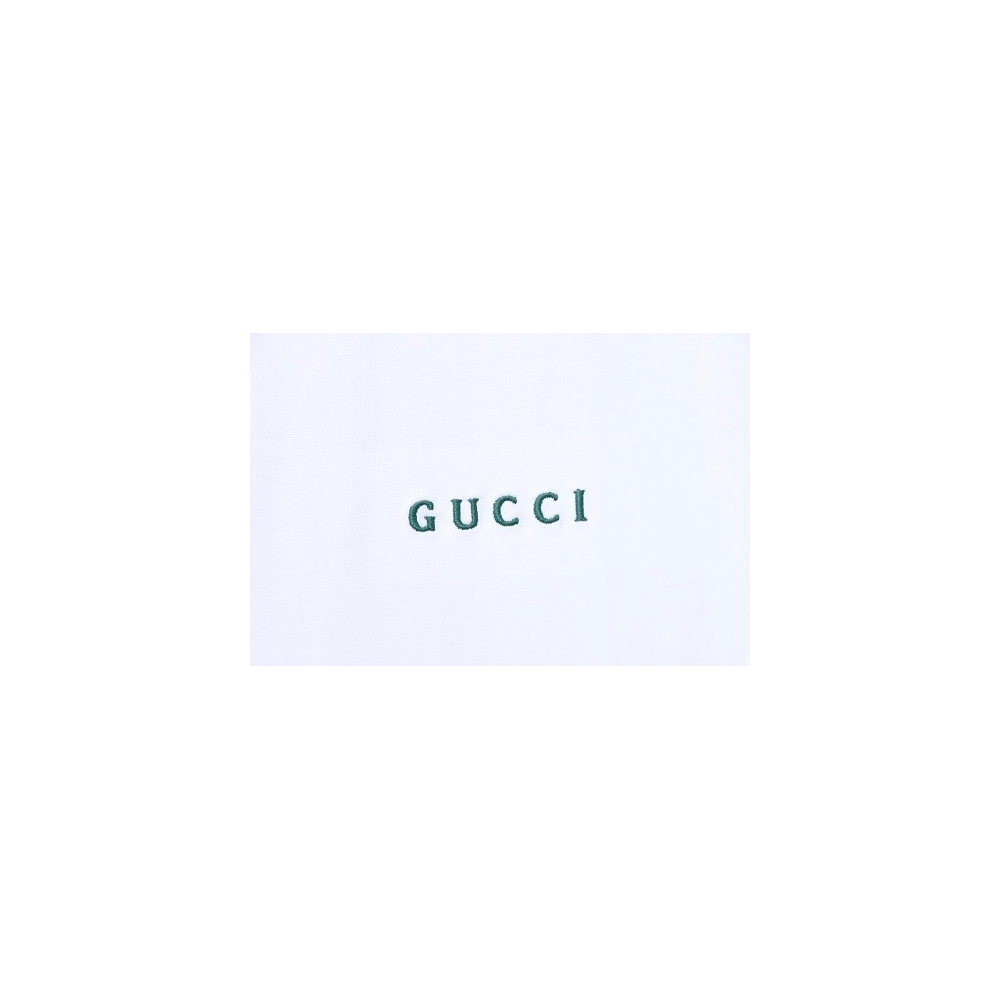 Gucci Red and Green Ribbed Crew-Neck T-Shirt White,Gucci T-shirts,T-Shirts,CLOTHES