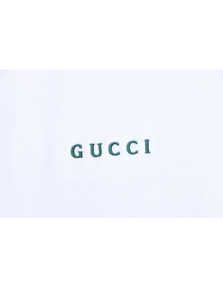 Gucci Red and Green Ribbed Crew-Neck T-Shirt White,Gucci T-shirts,T-Shirts,CLOTHES