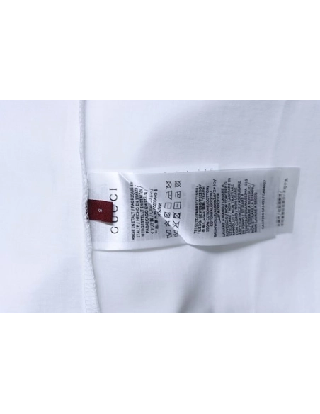 Gucci Red and Green Ribbed Crew-Neck T-Shirt White,Gucci T-shirts,T-Shirts,CLOTHES