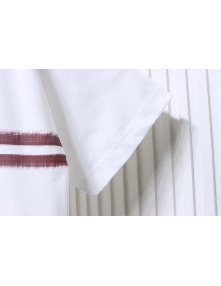 Gucci Red and White Gradient Belt Print T-shirt White,Gucci T-shirts,T-Shirts,CLOTHES