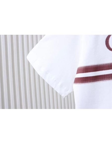 Gucci Red and White Gradient Belt Print T-shirt White,Gucci T-shirts,T-Shirts,CLOTHES