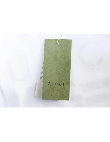 Gucci Red and White Gradient Belt Print T-shirt White,Gucci T-shirts,T-Shirts,CLOTHES