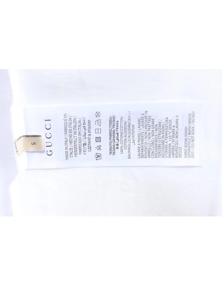 Gucci Red and White Gradient Belt Print T-shirt White,Gucci T-shirts,T-Shirts,CLOTHES
