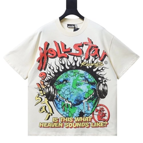 HellStar Broken Smiley Face T-Shirt Apricot,Hellstar T-Shirts,T-Shirts,CLOTHES