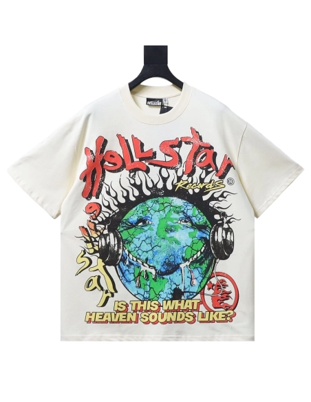 HellStar Broken Smiley Face T-Shirt Apricot,Hellstar T-Shirts,T-Shirts,CLOTHES