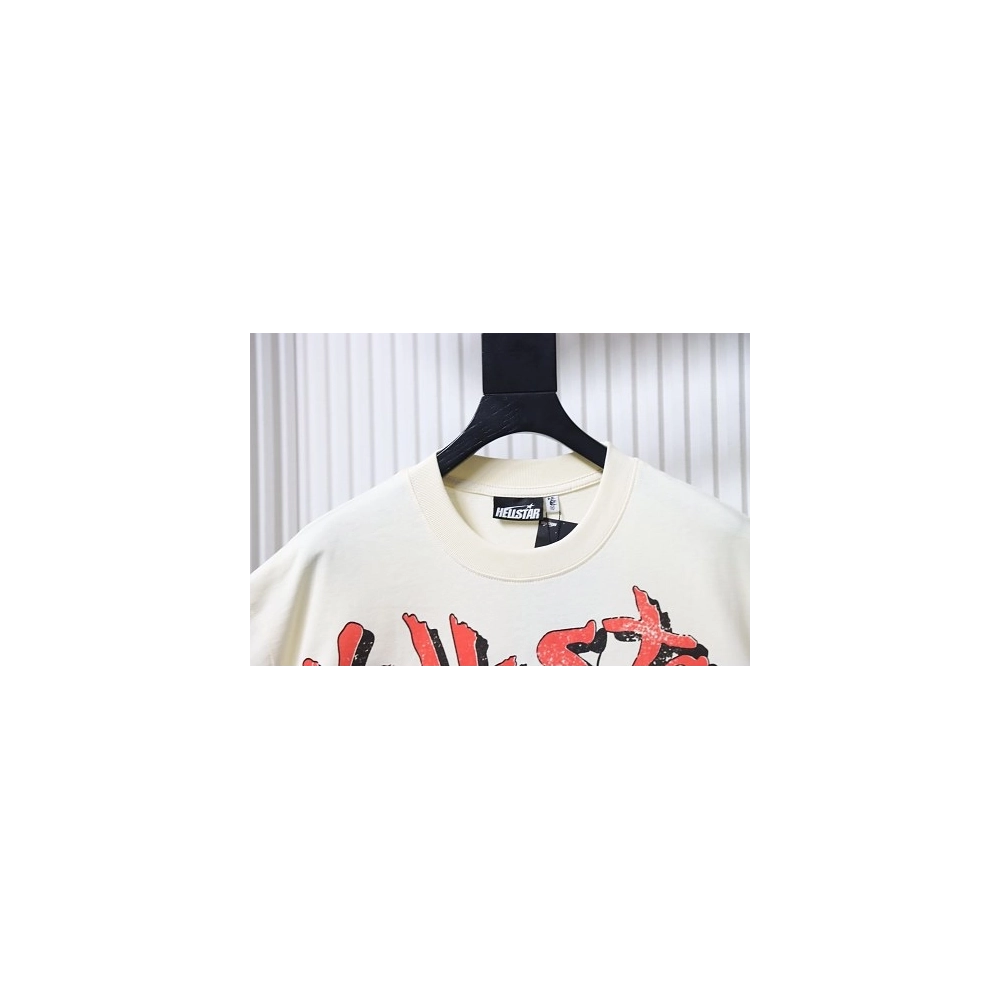 HellStar Broken Smiley Face T-Shirt Apricot,Hellstar T-Shirts,T-Shirts,CLOTHES