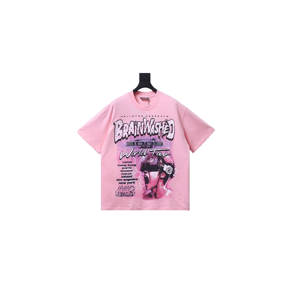 Hellstar Futuristic Tech-Style Graffiti T-Shirt Pink,Hellstar T-Shirts,T-Shirts,CLOTHES
