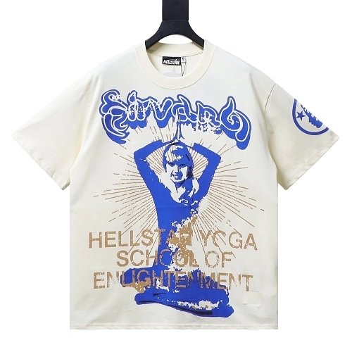 Hellstar Yoga Portrait T-Shirt Apricot,Hellstar T-Shirts,T-Shirts,CLOTHES