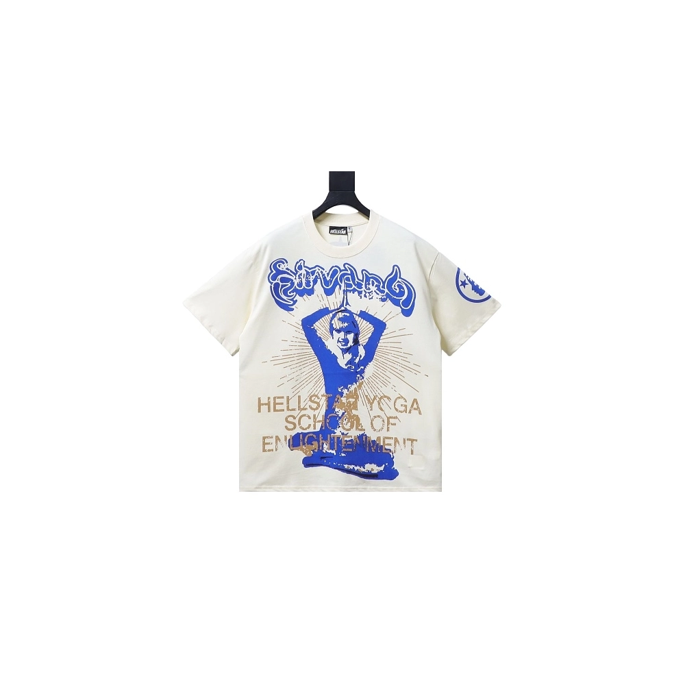 Hellstar Yoga Portrait T-Shirt Apricot,Hellstar T-Shirts,T-Shirts,CLOTHES