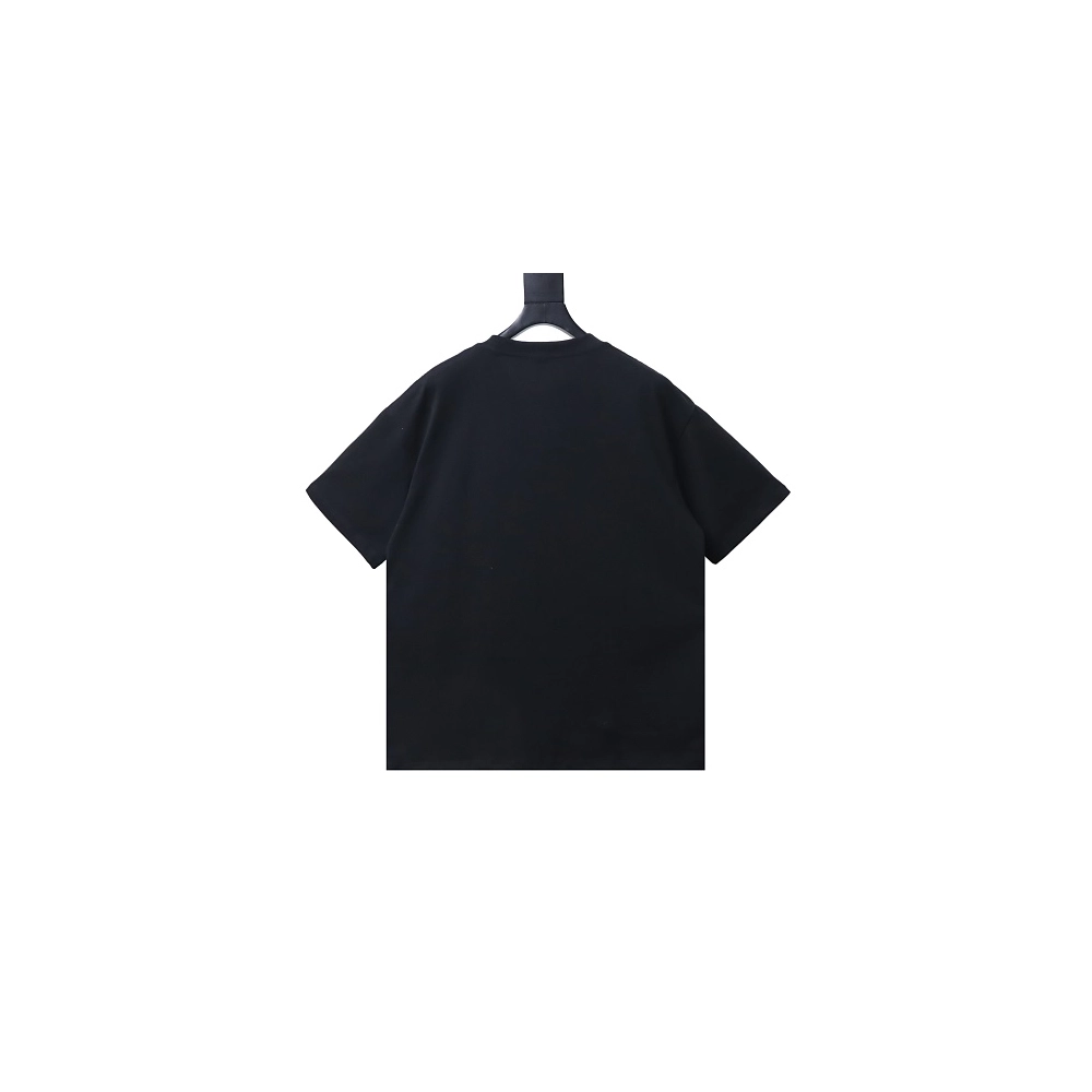 Loewe Misaligned Logo Embroidered T-Shirt Black,Loewe T-Shirts,T-Shirts,CLOTHES
