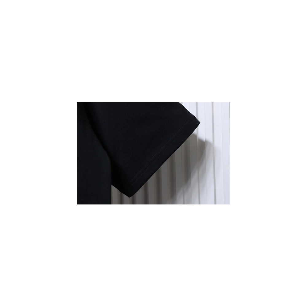 Loewe Misaligned Logo Embroidered T-Shirt Black,Loewe T-Shirts,T-Shirts,CLOTHES