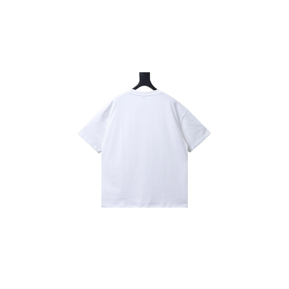 Loewe Misaligned Logo Embroidered T-Shirt White,Loewe T-Shirts,T-Shirts,CLOTHES