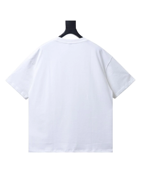 Loewe Misaligned Logo Embroidered T-Shirt White,Loewe T-Shirts,T-Shirts,CLOTHES