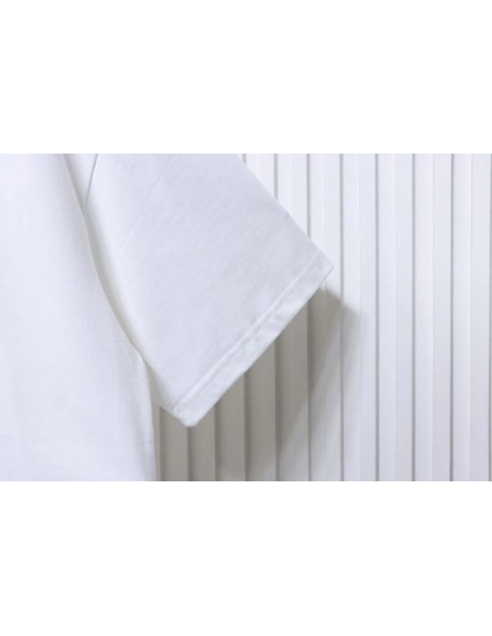 Loewe Misaligned Logo Embroidered T-Shirt White,Loewe T-Shirts,T-Shirts,CLOTHES
