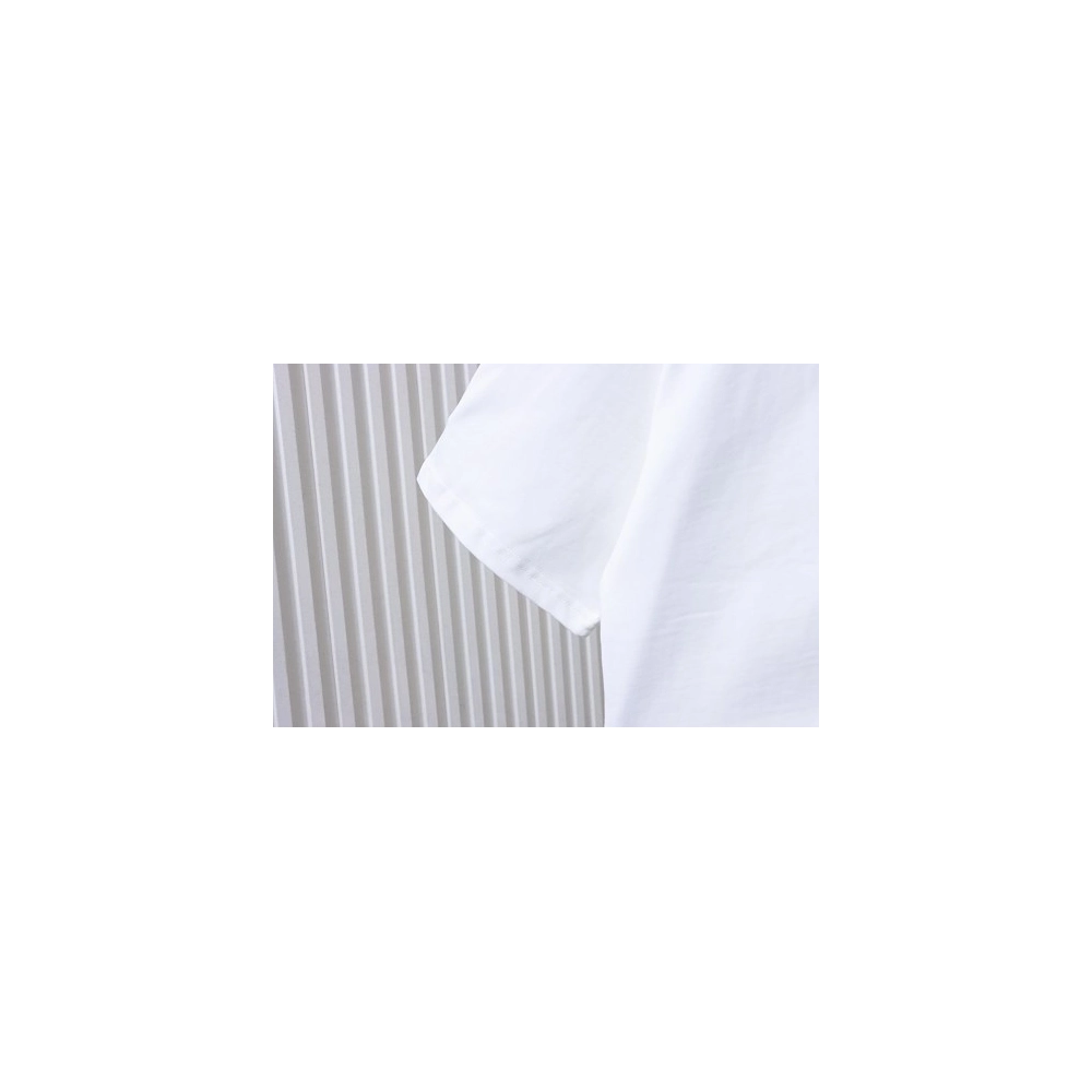 Loewe Misaligned Logo Embroidered T-Shirt White,Loewe T-Shirts,T-Shirts,CLOTHES