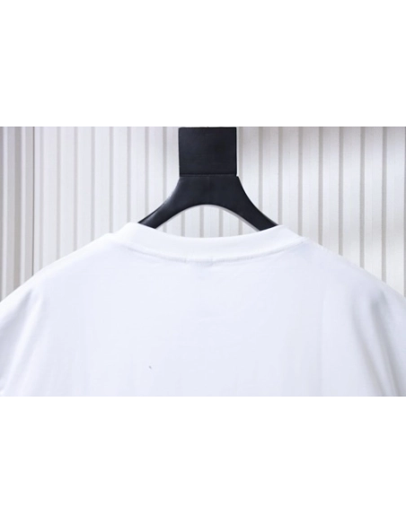 Loewe Misaligned Logo Embroidered T-Shirt White,Loewe T-Shirts,T-Shirts,CLOTHES