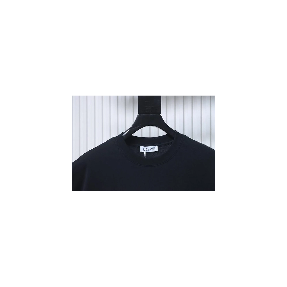 Loewe Rainbow Letter Embroidery T-Shirt Black,Loewe T-Shirts,T-Shirts,CLOTHES