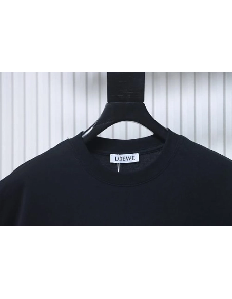 Loewe Rainbow Letter Embroidery T-Shirt Black,Loewe T-Shirts,T-Shirts,CLOTHES