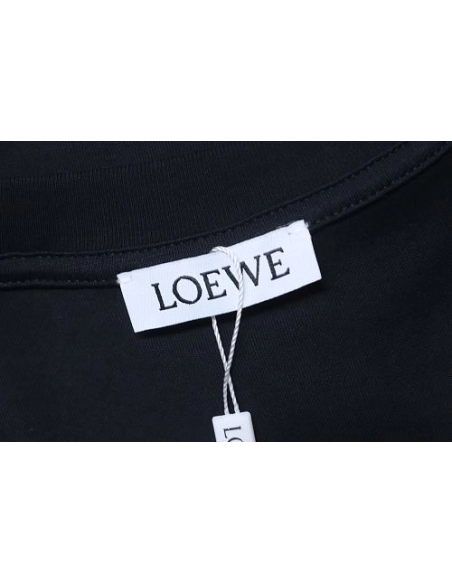 Loewe Rainbow Letter Embroidery T-Shirt Black,Loewe T-Shirts,T-Shirts,CLOTHES