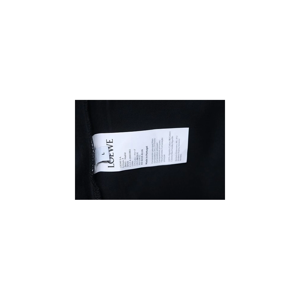 Loewe Rainbow Letter Embroidery T-Shirt Black,Loewe T-Shirts,T-Shirts,CLOTHES