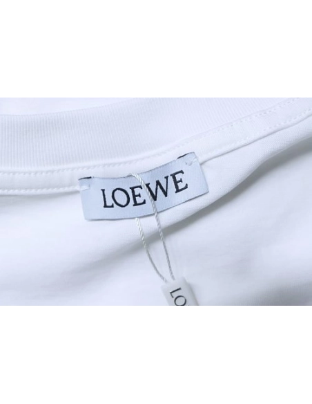Loewe Rainbow Letter Embroidery T-Shirt White,Loewe T-Shirts,T-Shirts,CLOTHES