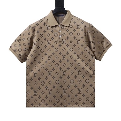Louis Vuitton All-Over Print Short-Sleeve Shirt Brown,Louis Vuitton T-Shirts,T-Shirts,CLOTHES