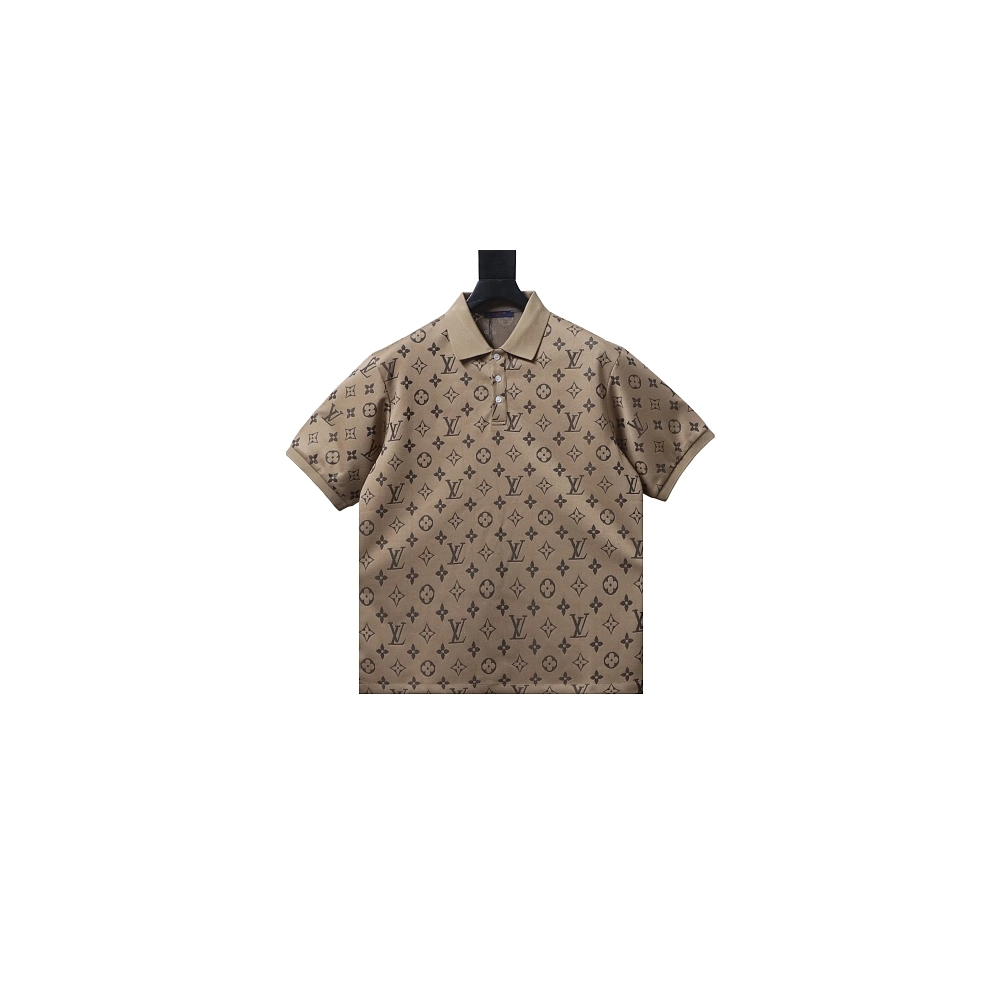 Louis Vuitton All-Over Print Short-Sleeve Shirt Brown,Louis Vuitton T-Shirts,T-Shirts,CLOTHES