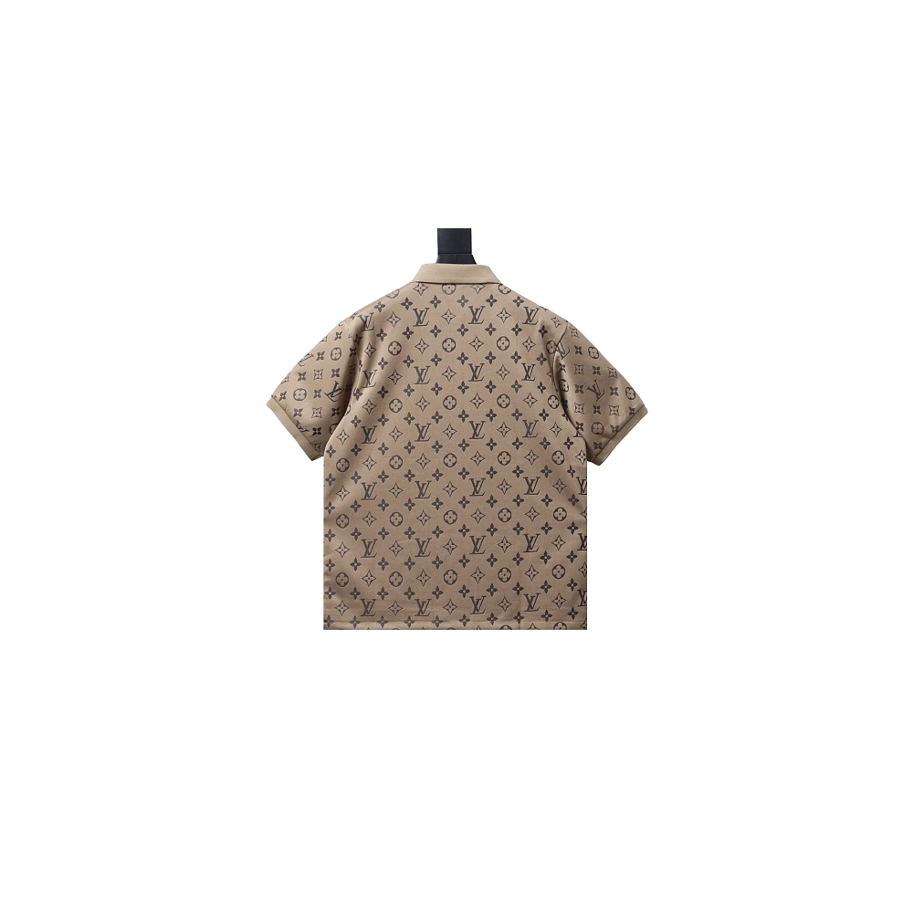 Louis Vuitton All-Over Print Short-Sleeve Shirt Brown,Louis Vuitton T-Shirts,T-Shirts,CLOTHES