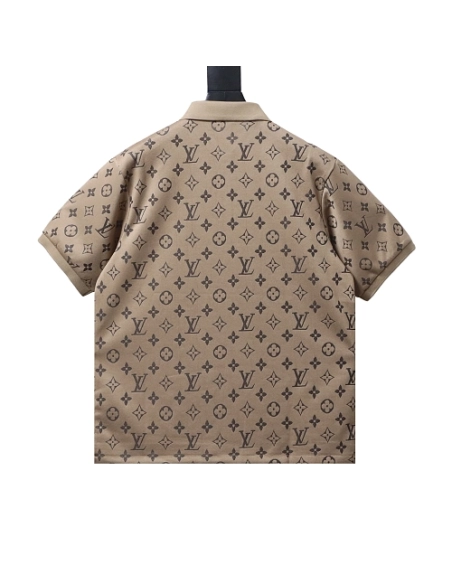 Louis Vuitton All-Over Print Short-Sleeve Shirt Brown,Louis Vuitton T-Shirts,T-Shirts,CLOTHES
