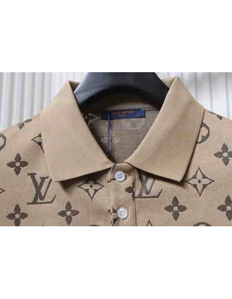 Louis Vuitton All-Over Print Short-Sleeve Shirt Brown,Louis Vuitton T-Shirts,T-Shirts,CLOTHES