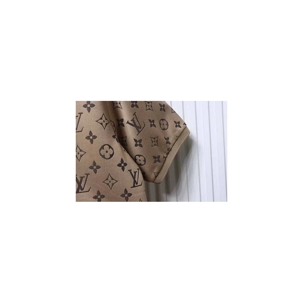 Louis Vuitton All-Over Print Short-Sleeve Shirt Brown,Louis Vuitton T-Shirts,T-Shirts,CLOTHES