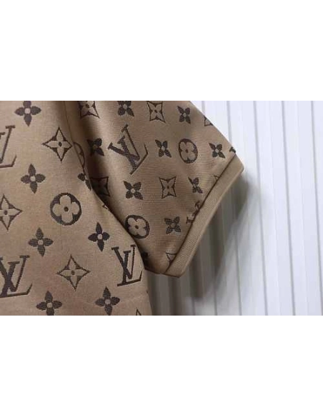 Louis Vuitton All-Over Print Short-Sleeve Shirt Brown,Louis Vuitton T-Shirts,T-Shirts,CLOTHES