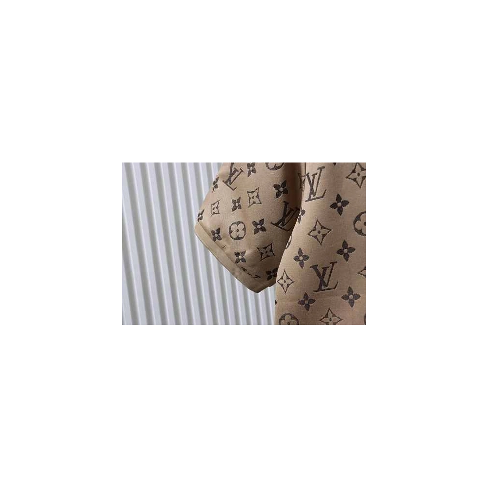 Louis Vuitton All-Over Print Short-Sleeve Shirt Brown,Louis Vuitton T-Shirts,T-Shirts,CLOTHES