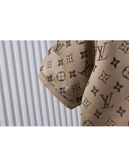 Louis Vuitton All-Over Print Short-Sleeve Shirt Brown,Louis Vuitton T-Shirts,T-Shirts,CLOTHES