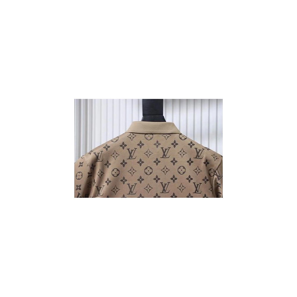 Louis Vuitton All-Over Print Short-Sleeve Shirt Brown,Louis Vuitton T-Shirts,T-Shirts,CLOTHES