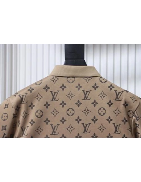 Louis Vuitton All-Over Print Short-Sleeve Shirt Brown,Louis Vuitton T-Shirts,T-Shirts,CLOTHES