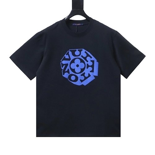 Louis Vuitton Circular Monogram Logo T-Shirt Black,Louis Vuitton T-Shirts,T-Shirts,CLOTHES