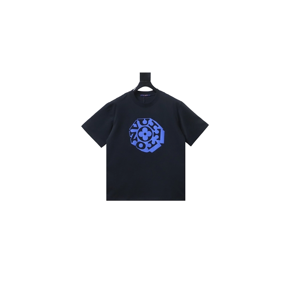 Louis Vuitton Circular Monogram Logo T-Shirt Black,Louis Vuitton T-Shirts,T-Shirts,CLOTHES