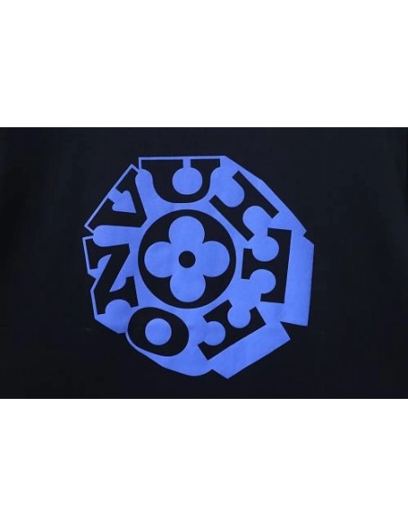 Louis Vuitton Circular Monogram Logo T-Shirt Black,Louis Vuitton T-Shirts,T-Shirts,CLOTHES