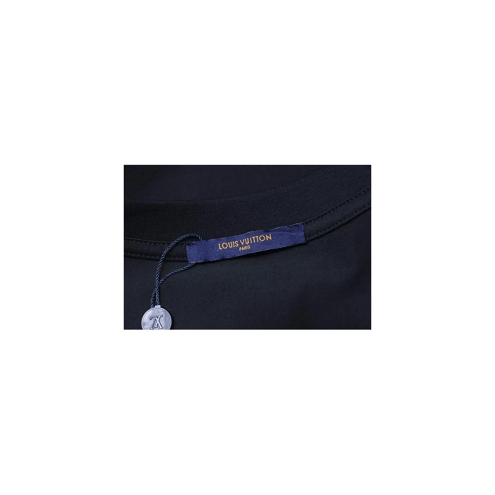 Louis Vuitton Circular Monogram Logo T-Shirt Black,Louis Vuitton T-Shirts,T-Shirts,CLOTHES