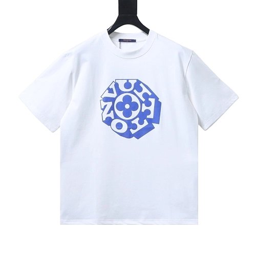 Louis Vuitton Circular Monogram Logo T-Shirt White,Louis Vuitton T-Shirts,T-Shirts,CLOTHES